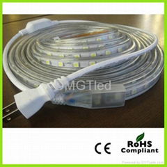 High voltage LED flexible strip light SMD 5050/60leds 230V/IP65