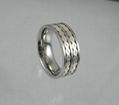 Steel with silver inlay ring 2