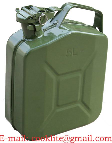 Military Style Jerry Fuel Can Steel Petrol Tank 5 Litre