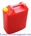 Bidão / galão de plástico 20L para transportar gasolina e combustível com funil