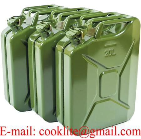 Nato Military Style Jerry Can 20L Army Style Metal Steel Liquid Storage Container 20 Liter Green Fuel Jerry Can