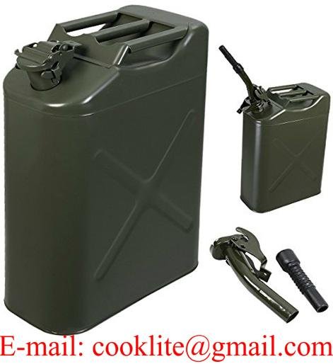 5 Gal 20L Jerry Can 20 Litre Gasoline Oil Fuel Can Gas Storage Steel Tank - Auto Car Truck Vehicle Repair Maintenance Tools