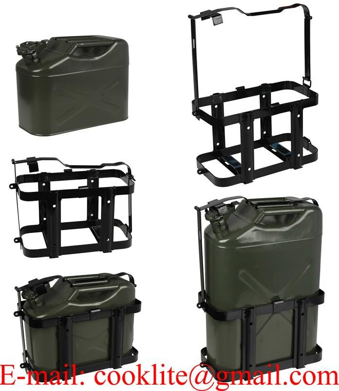 Vertical Jerry Can Holder Steel Mounting Rack for 10L/20L NATO Metal Jerry Cans
