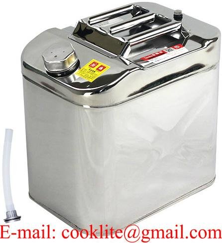 Stainless Steel Jerry Can Water Oil Storage Petrol Fuel Tank 5