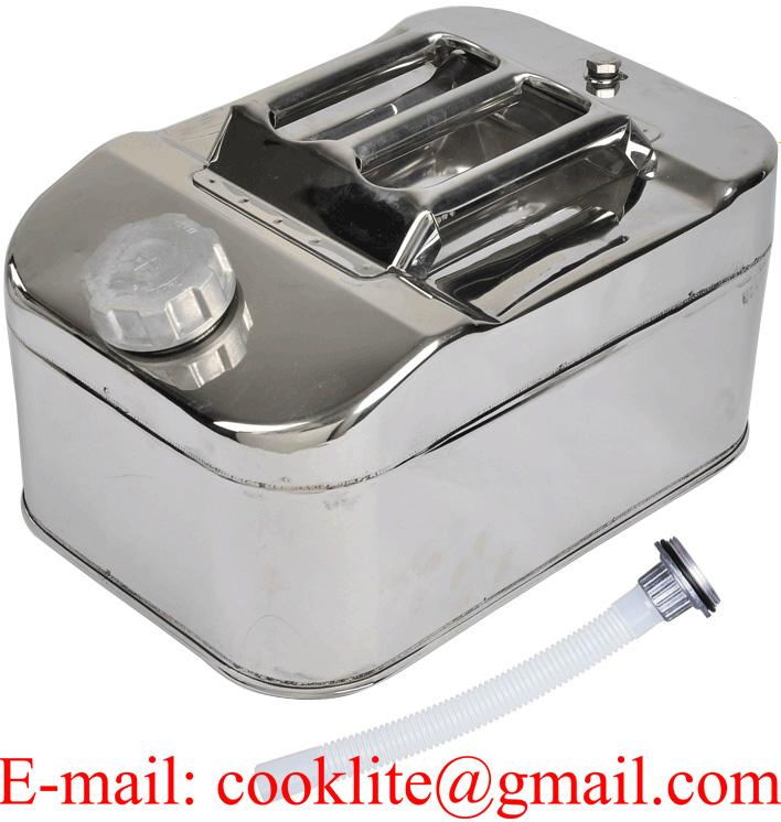 10L Horizontal Oil Jerry Can Fuel Petrol Diesel Container Stainless Steel With Spout