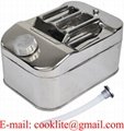 10L Horizontal Oil Jerry Can Fuel Petrol Diesel Container Stainless Steel With Spout