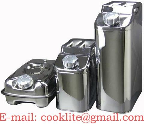 Stainless Steel Jerry Can Water Oil Storage Petrol Fuel Tank 2