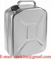 Aluminium jerrycan/brandstoftank met schroefdop voor olie en brandstoffen 20l