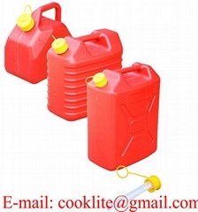 Kunststof jerrycan/benzinecan schenktuit voor opslag en vervoer van brandstof