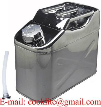 Tanica canestro in acciaio inox 10/20 litri per trasporto carburanti o acqua 4