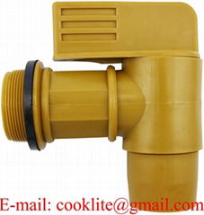 2" BSP Thread Polyethylene Drum Faucet Gold Barrel Tap Plastic Spigot