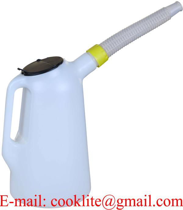 3 Litre Double Cap Oil Measuring Jug Plastic Fuel Water Container 3