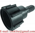 PP IBC Tank Adapter/Coupling DIN 61 Adaptor Plastic Pipe Tube Fittings Connector with 1" Hose Barb