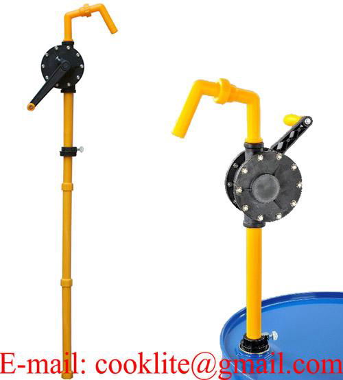 Plastic Rotary Vane Hand Crank Fuel / Chemical / Liquid Transfer Pump Drum Dispenser