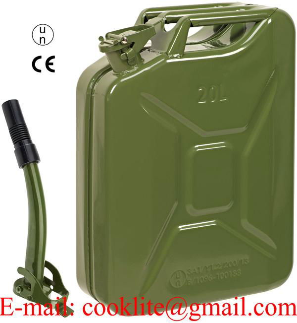 Galão de metal 20 litros verde exército para combustível gasolina