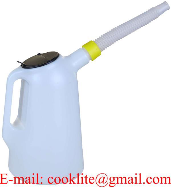 Ölkanne - Flüssigkeitsmaß - Trichterkanne - Meßkanne mit Rüssel Kunststoff 1 Lit 2