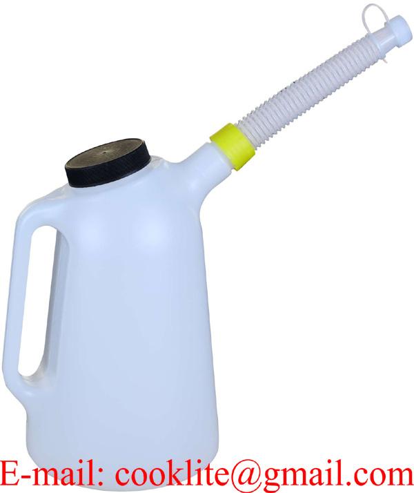 Broc plastique gradué avec couvercle et tuyau flexible pour mélange 3L