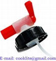 Red/white 58mm aeroflow tap cap for 20l liquid chlorine drum/container