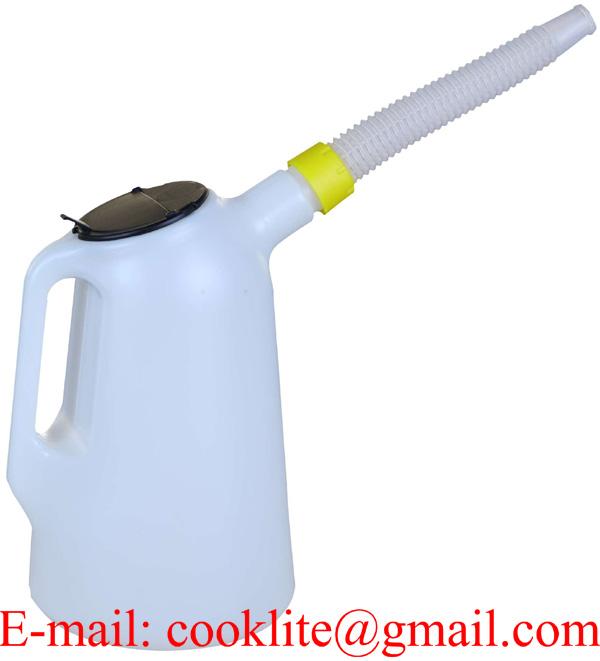 2 litre polythene oil measuring jug with flexible spout