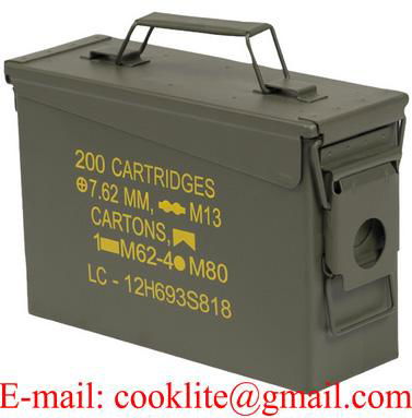 Caja de munición metálica estanco militar Cal 50 M2A1 2