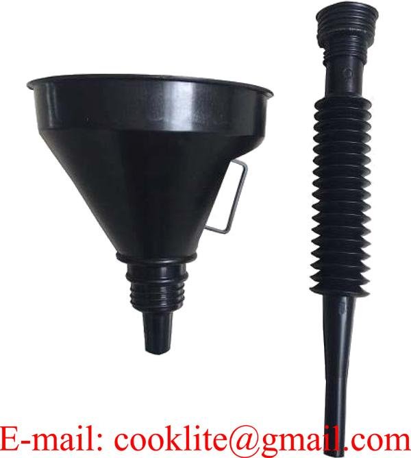 2-in-1 Plastic Funnel with Flex Extension, 1 Qt
