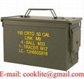 Metal Ammo Storage Box M2A1 50 Cal. Military Steel Can 