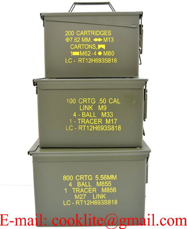 Metal Ammo Can Military Fat 50 Cal PA108 Heavy Gauge Steel Ammo Storage Box 4