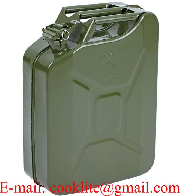 Jerry Can 5 Gal NATO Gasoline Fuel Can Metal Gas Tank Emergency Backup