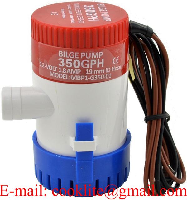 350GPH Mini Bilge Pump Marine Boat Submersible Water Pump 12V 24V Non Automatic