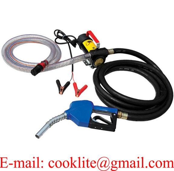 12V 24V Portable Diesel Transfer Fuel Pump Kit - With Hose and Automatic Nozzle