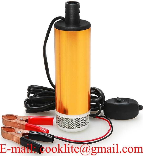 51mm DC Electric Diesel Fuel Pump 12V 24V 30L/Min Water Oil Car Camping Fishing Submersible Transfer Aluminum With Switch