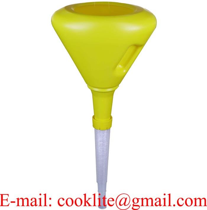 3 Qt Yellow Polyethylene Plastic Spill Proof Drum Funnel