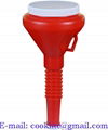 1.66 Quart Dark Red Plastic Double Cap Funnel