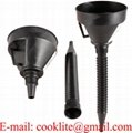 2 in 1 Car Black Plastic Flexible Can Spout Filter Gas Oil Water Fuel Funnel