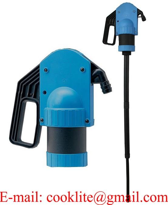 Polyethylene lever action barrel pump designed for dispensing a variety of fluids. Adblue, anti-freeze,oils, diesel fuels, fertilizers and degreasers