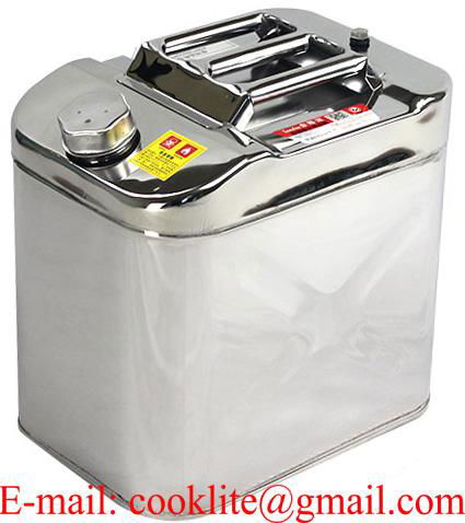 30L Jerry Can Diesel Gasoline Fuel Water Storage Stainless Steel for Boat/4WD 2