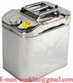 25L Stainless Steel Jerry Can with Built-in Spout for 4WD/Car/Motorcycle Fuel