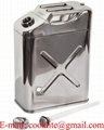 5 Gallon 20 Liter Steel Jerry Can w/ Nozzle - Stainless Steel