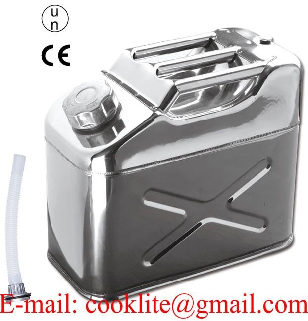 25 Liter Stainless Steel Petrol/Diesel/Fuel Jerry Can With Screw Cap  2