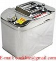 20L Stainless Steel Jerry Can Built-in Spout Fuel/Water Storage 4WD Motorbike