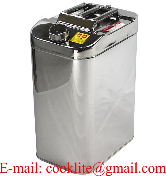 40L Stainless Steel Jerry Can Built-in Spout Fuel/Water Storage 4WD Motorbike 