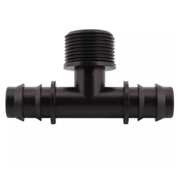 Plastic Bypass Thread Tee Barb Connector Fittings For Irrigaion Pipe 