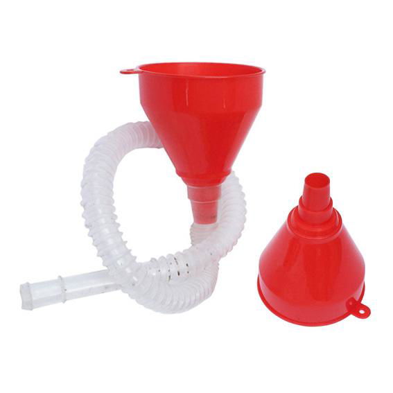 Plastic Oil Funnel with Filter Screen & 50mm Long Hose