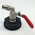 IBC Adapter S60X6 Tank Cap with Brass Faucet Tap & 1/2" Snap on Connector Tote Container