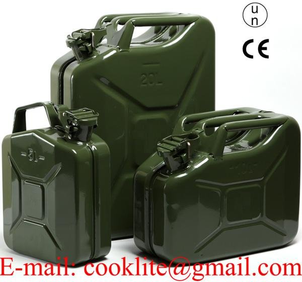 Military Metal Jerry Can 5/10/20L Steel Army Gasoline Diesel Fuel Tank Petrol Jerrycan