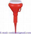 1 1/2 Pint Red Double Cap PE Plastic Funnel