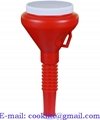 1 2/3 Pint Red Double Capped PE Plastic Funnel