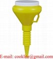 1 1/2 Pint Yellow Double Capped PE Plastic Funnel