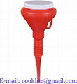 1 1/2 Pint Red Double Cap PE Plastic Oil Funnel