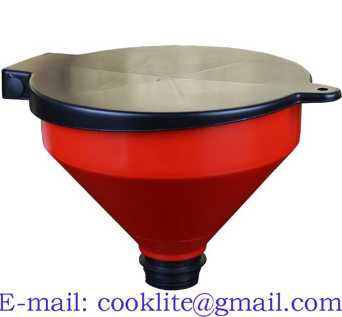 250mm Plastic Waste Oil Drum Barrel Funnel With Grill and Lockable Lid